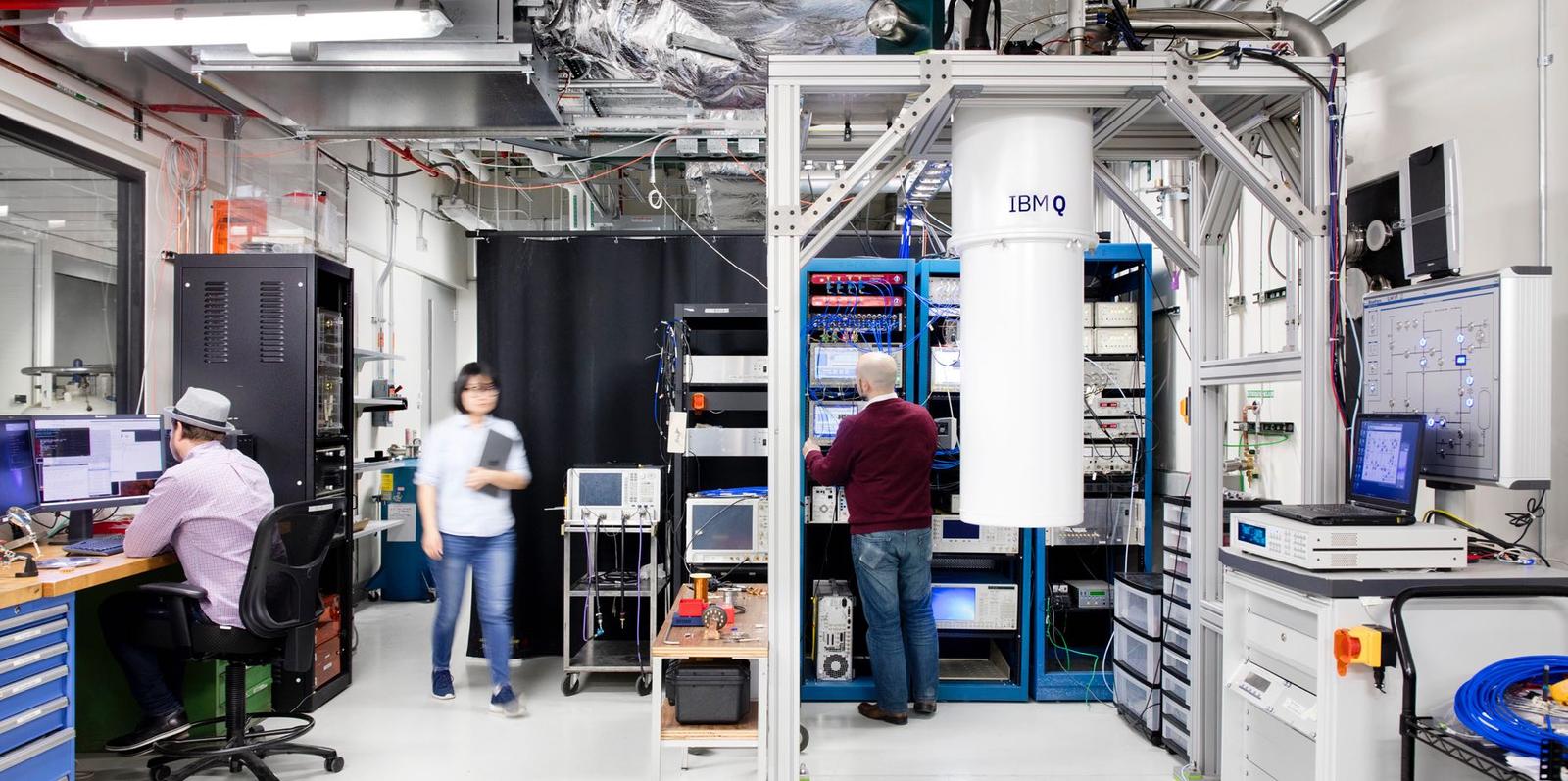 IBM Q team working in the lab to create the Q System One.