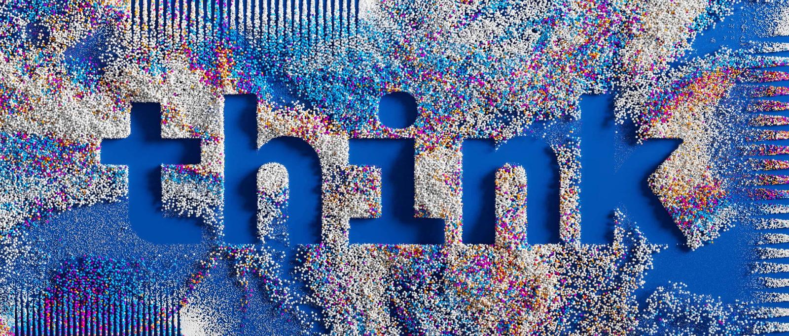 Zoomed in IBM Think logo.