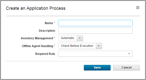 The Create a Application Process window
