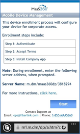 Mobile Device Management screen