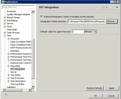Use the browse button to select Rational Integration Tester execution file