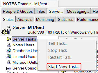 Start New Task menu selection
