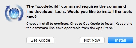 Install command line developer tools