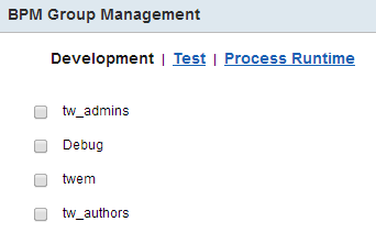 The BPM Group Management window
