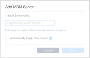 Add MDM Server window