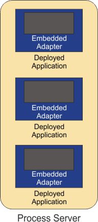 Deployed application with an embedded adapter