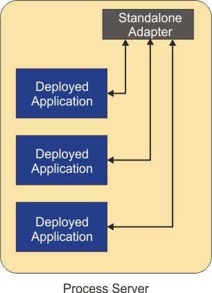 Deployed application with an embedded adapter