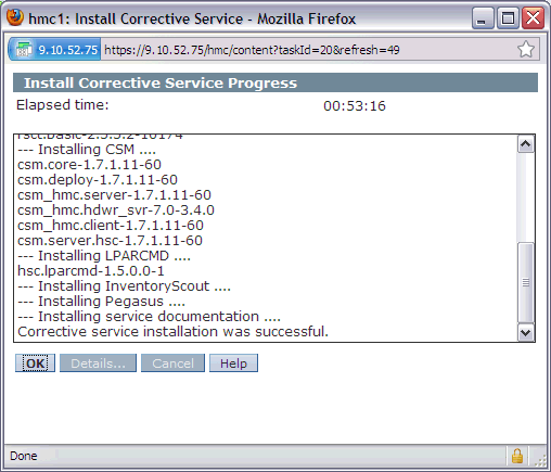 Install Corrective Service Progress