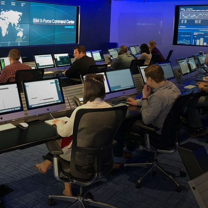 Salle de contrôle X-Force Threat Intelligence
