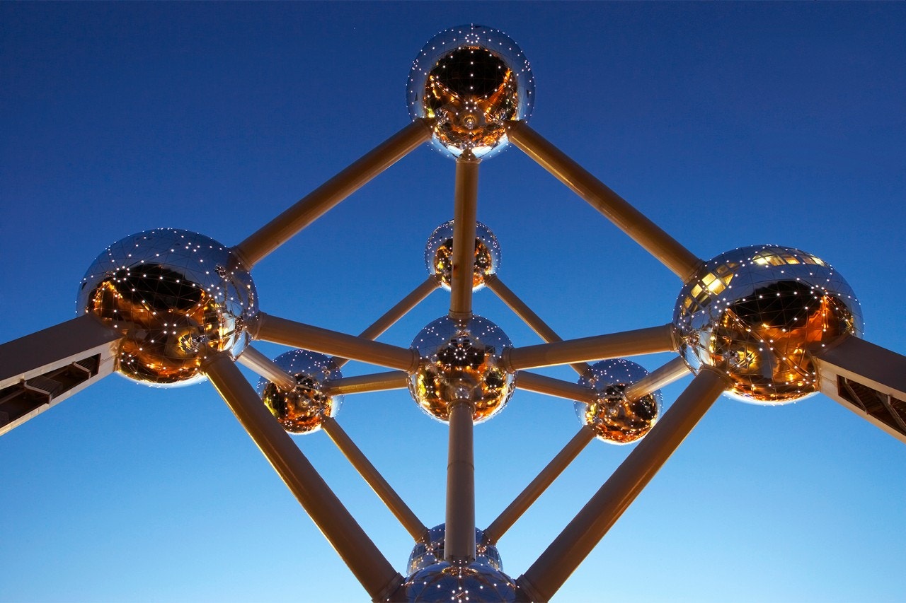 A sculpture of a molecular model in Brussels, Belgium