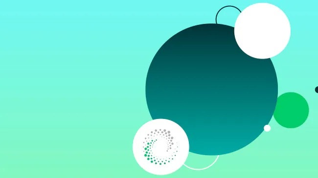 Cercle vert entouré de deux cercles blancs