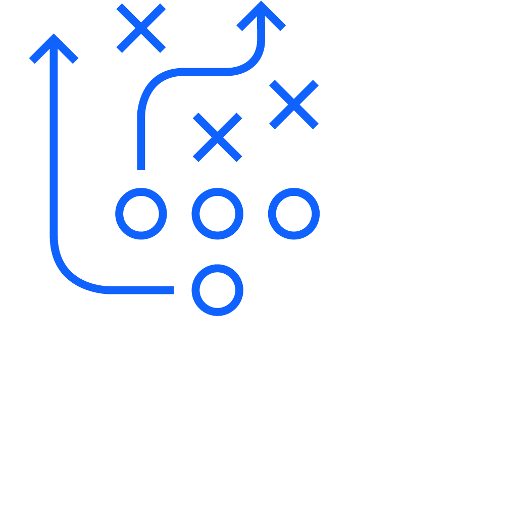Illustration of circles, lines and "X" shapes 