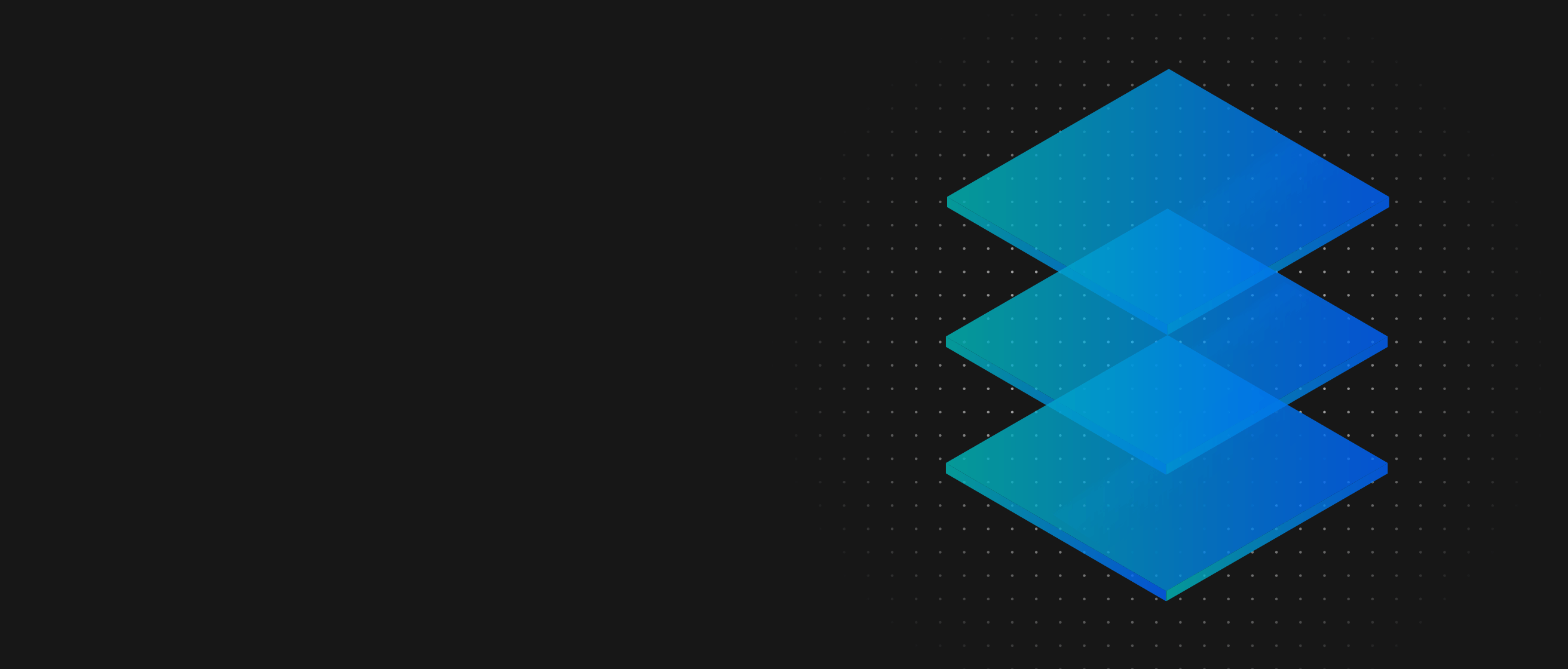 مربعات زرقاء مكدَّسة تمثل قاعدة بيانات في خلفية سوداء