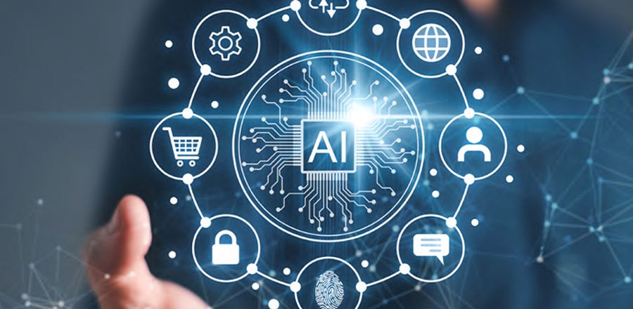 一只手托举着AI平台的图片