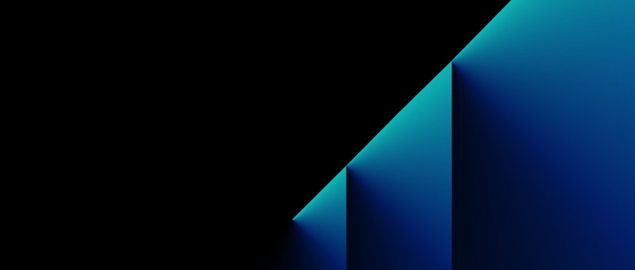 Ilustração de formas abstratas azuis e pretas.