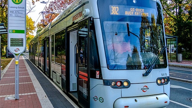 BOGESTRA tram at a stop