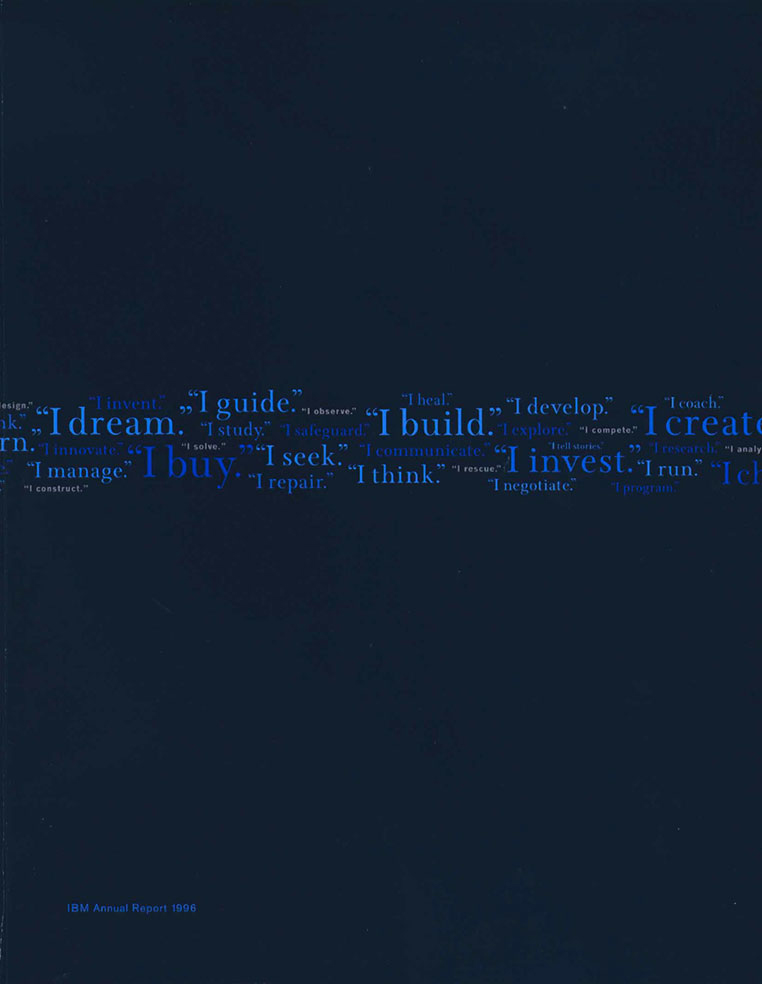 Cover of 1996 IBM Annual Report