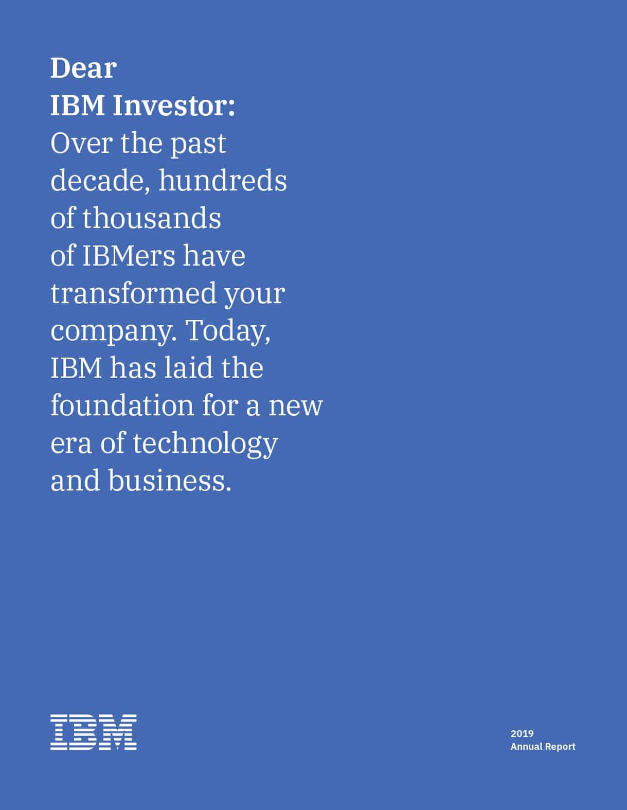 Cover of 2019 IBM Annual Report