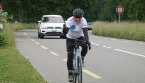 Joerg biking for IBMers to come together