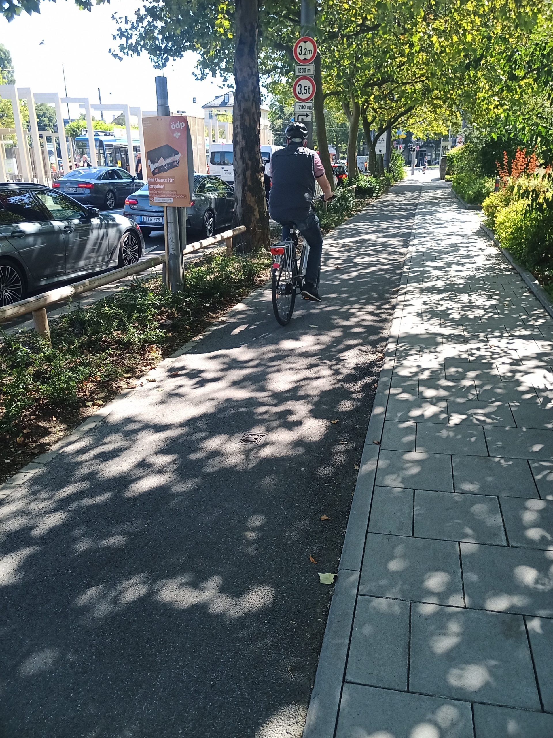 住宅地の自転車専用道路