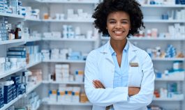 young woman in pharmacy