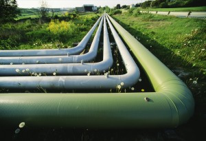 Pipelines on grass