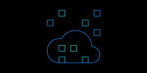 Graphic showing some squares inside a cloud and others outside the cloud