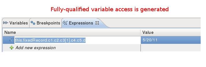 Watch expression variable access