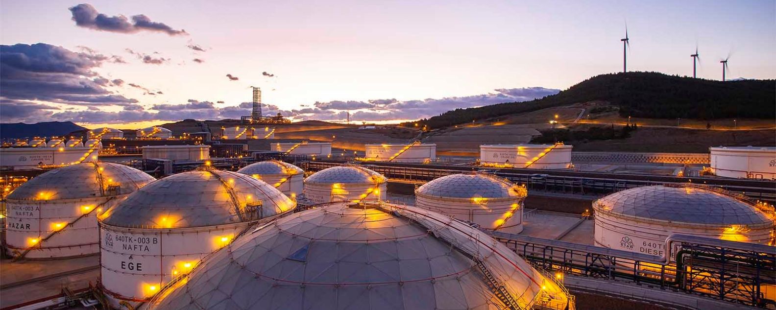 Spherical tanks at oil refinery in Turkey