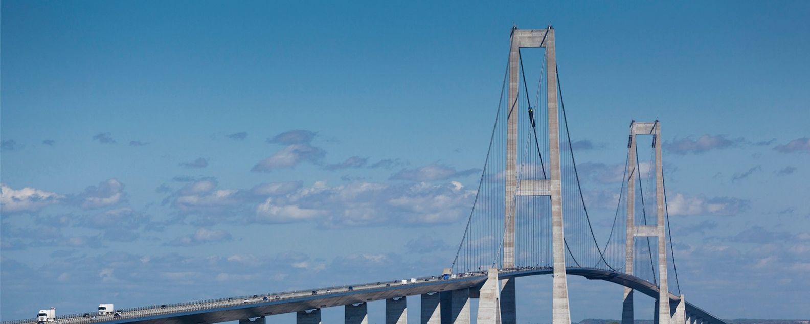 The Danish Great Belt Fixed Link Bridge connects Zealand and Funen