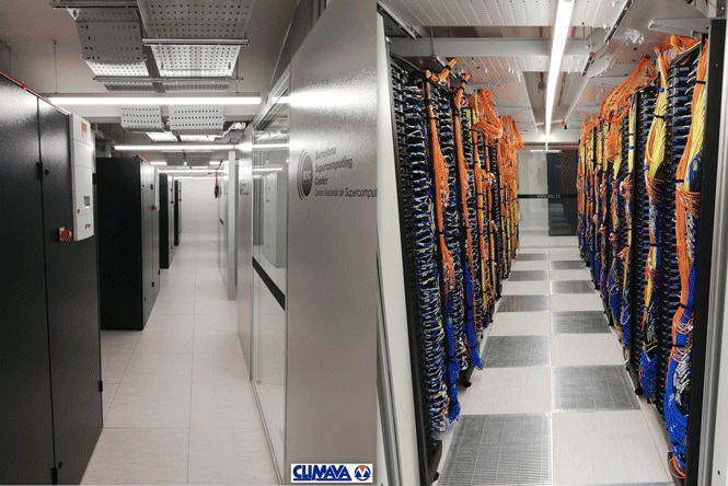 Aisle between computer datacenter