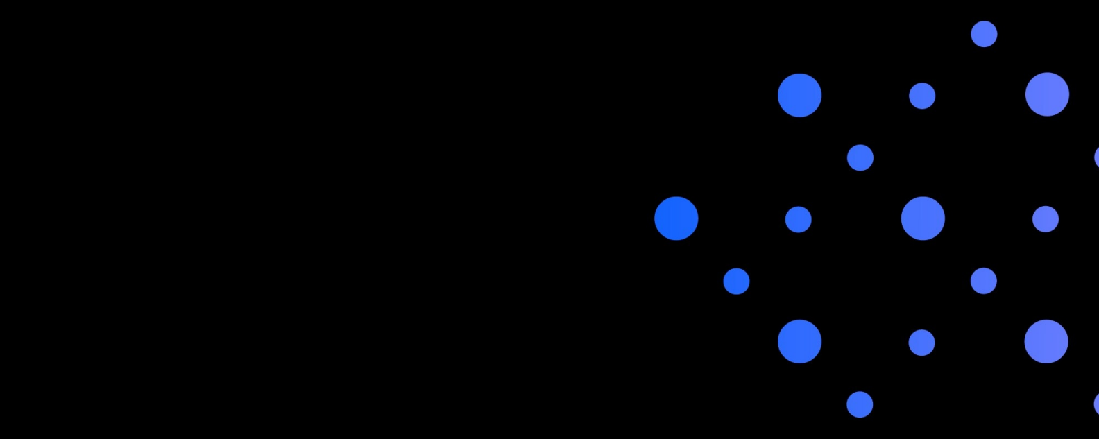 Imagem do espaço com grandes pontos azuis