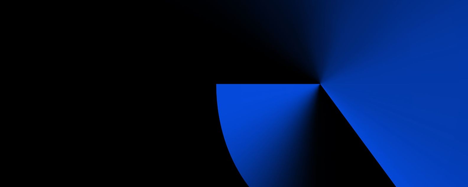 Formas  azuis geométricas em um fundo preto
