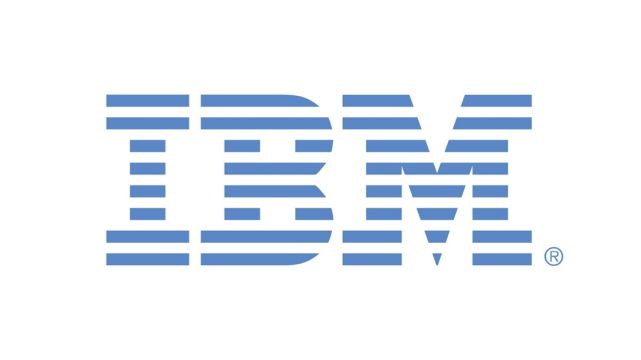 Logotipo azul de ocho barras de IBM