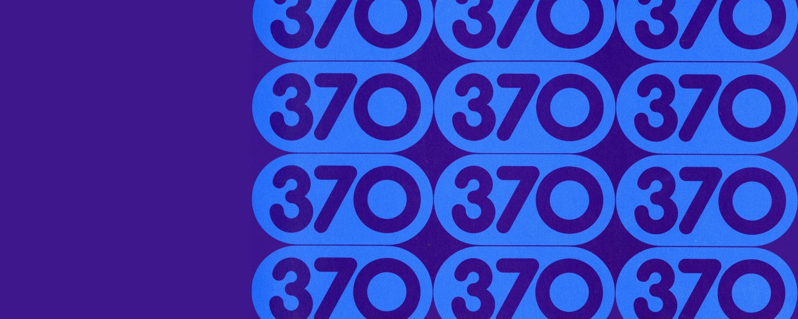 a blue background with the 370 number repeated all over it