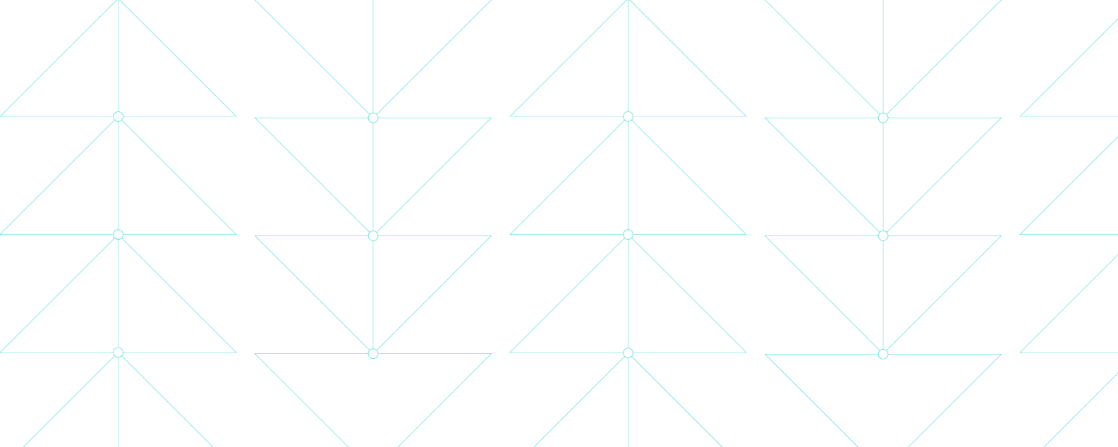 Abbildung mit dünnen blauen Linien, die filigrane dreieckige Muster bilden