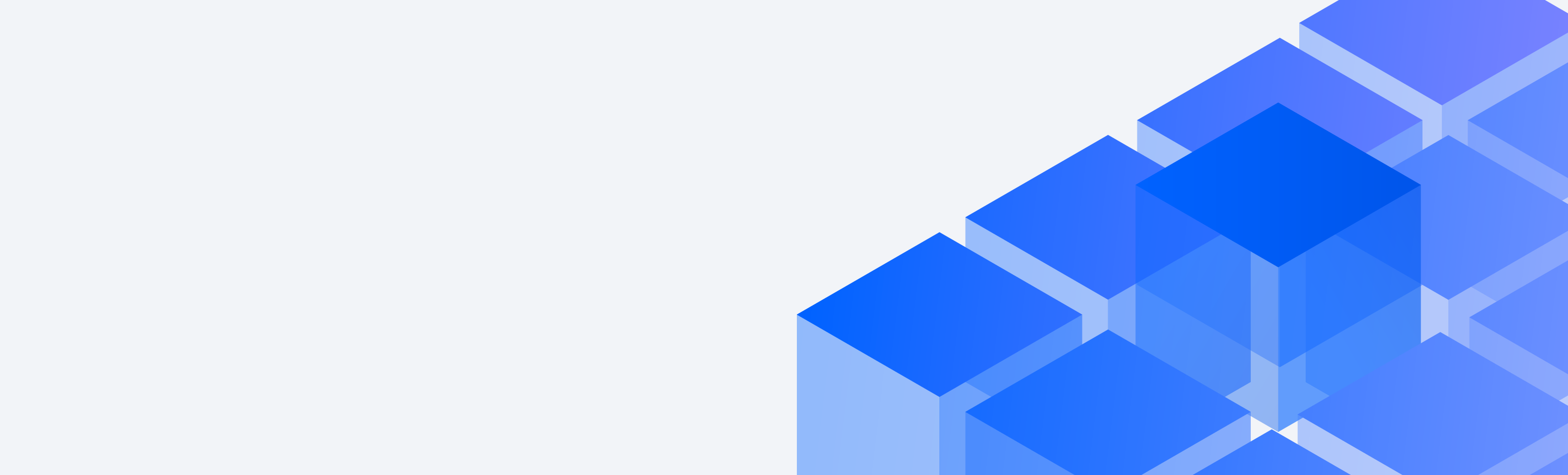 Isometric illustration of cubes in the formation of a rectangle with one cube coming out