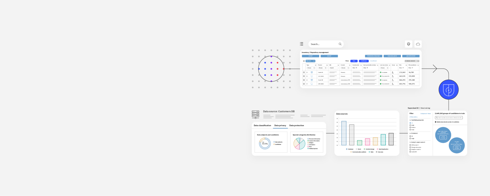 Hybrid UI illustrated image for IBM Security Discover and Classify