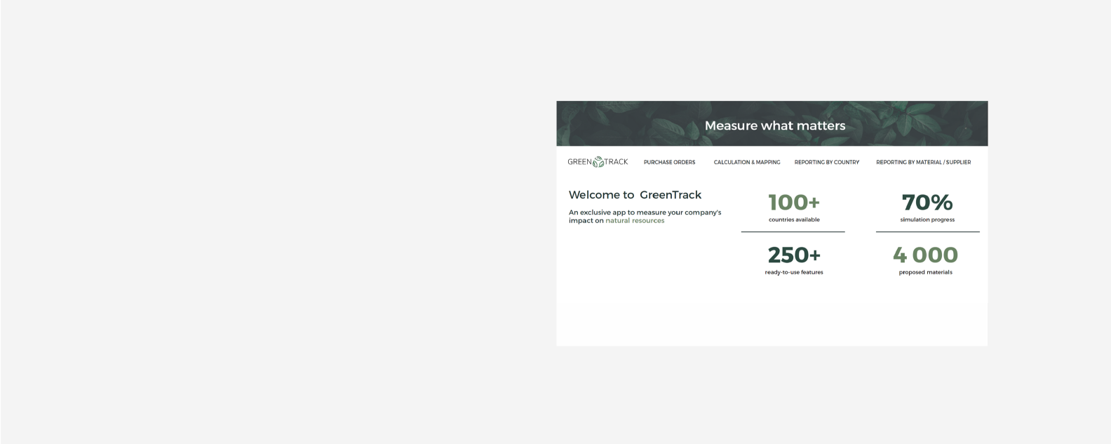 Captura de pantalla de la página Measure what matters de Iena Green Track 