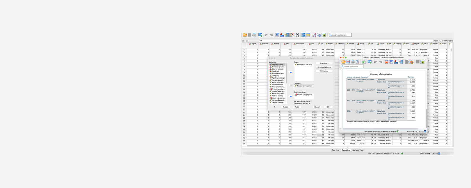 Product screen, analyze statistical data and interpret survey results