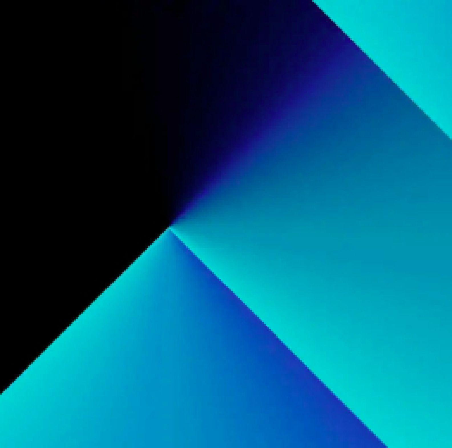 Black background with blue green design