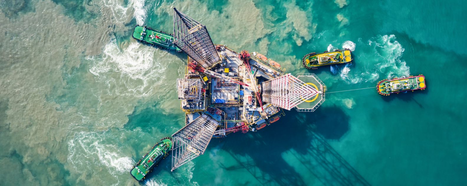 Aerial view of oil platform