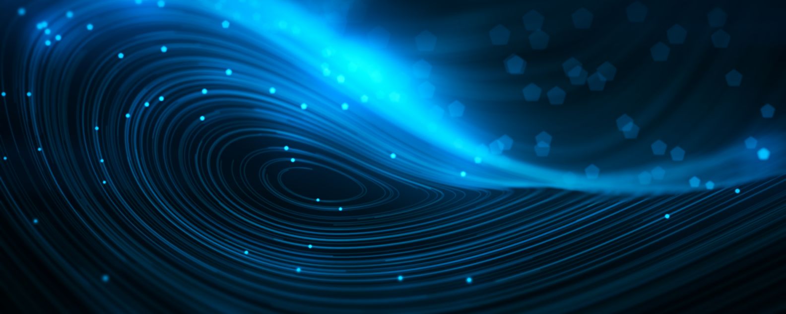Abstract technology motion background with blue lines and glowing points (data) moving along it 4K loopable background. concepts:  data flow, information