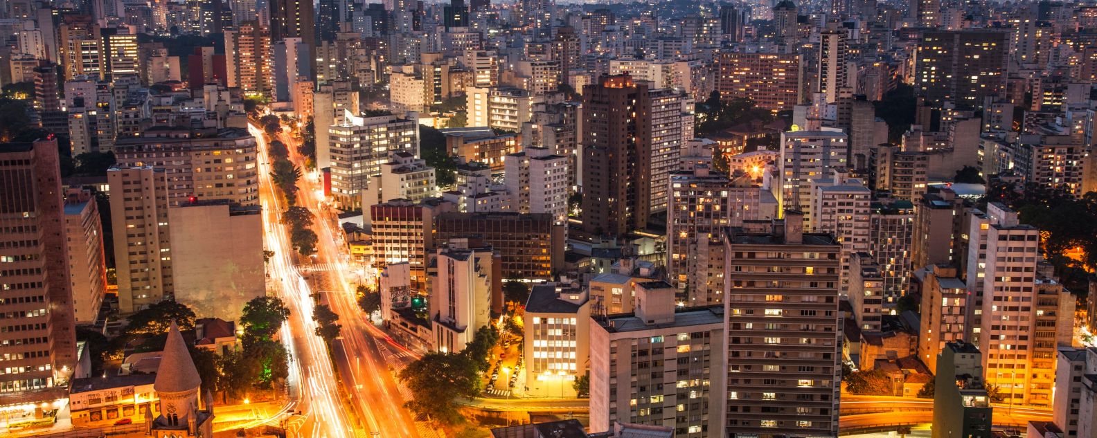 Sao Paulo city lights at dusk