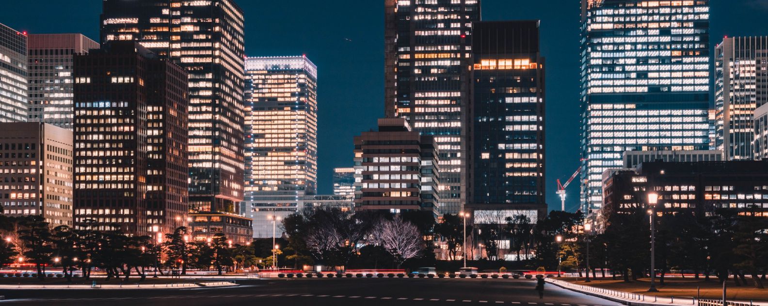 Panorama di Tokyo di notte