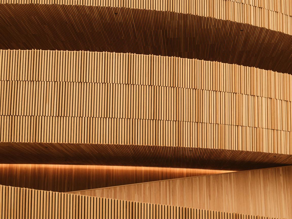 Architecture with wooden pattern
