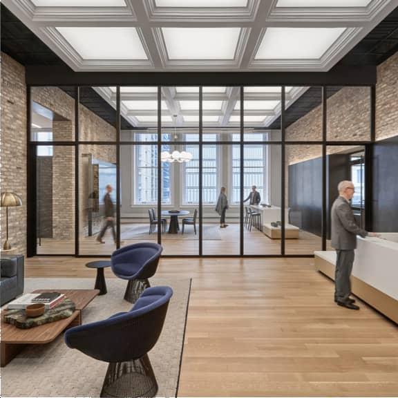 glass and metal finish palette in lobby glass and metal finish palette in lobby