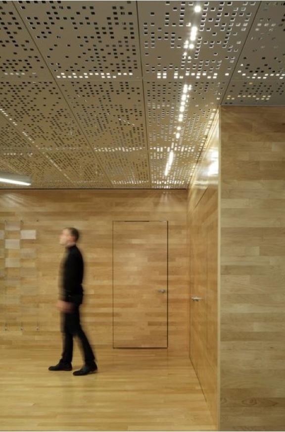 wood walls with perforated ceiling wood walls with perforated ceiling