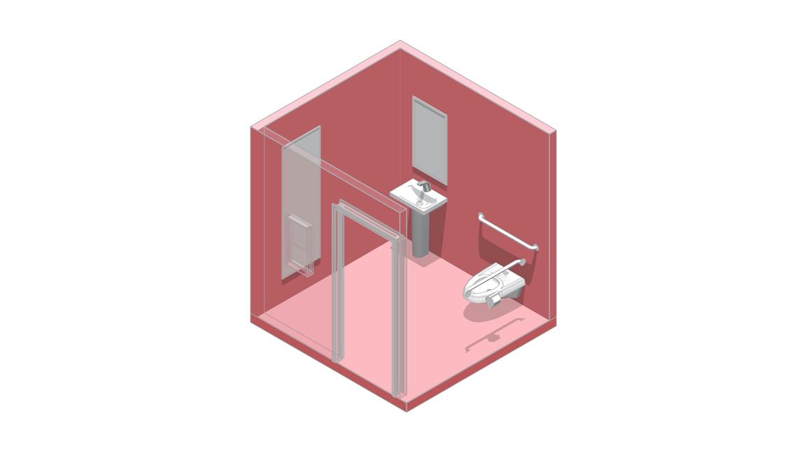 single occupancy restroom axon