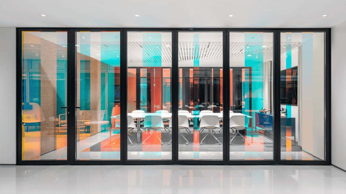 glass and metal finish palette in collaboration space glass and metal finish palette in collaboration space